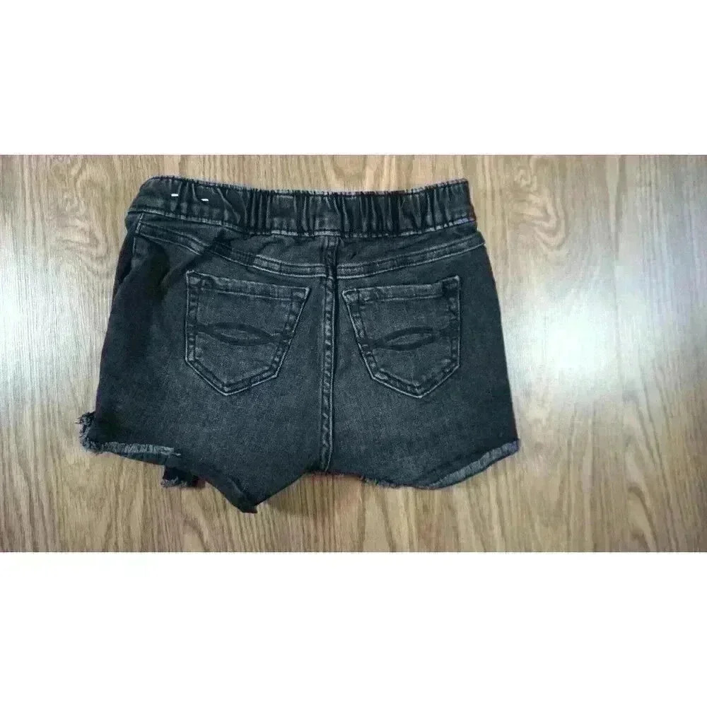Abercrombie Kids Girls Black Denim Wrap-Front Skort, Size 7/8 - Picture 9 of 11
